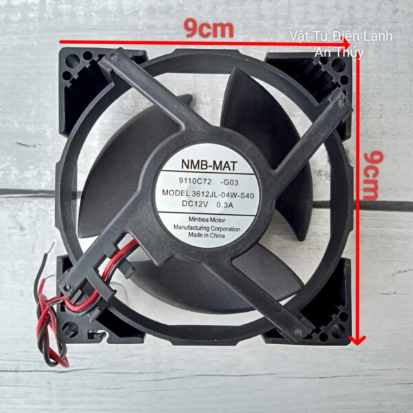Quạt Tủ Lạnh 2 Dây 12V Kích Thước 9cm x 9cm Hàng Hãng NMB