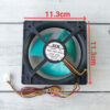 Quạt tủ lạnh TOSHIBA 14V 4 dây kích thước 11.3cm x 11.3cm Model: 11338JE-14M-BU (KYM)