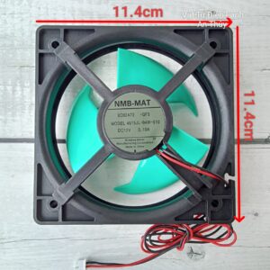 Quạt Tủ Lạnh SAMSUNG, PANASONIC 12V 2 Dây Kích Thước 11.4cm x 11.4cm Cánh Xanh Hàng Hãng NMB