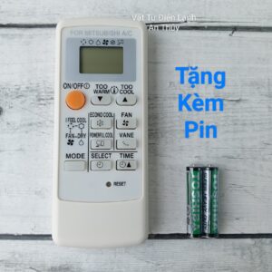 Remote Máy Lạnh MITSUBISHI Viền Trắng INVER - Tặng Kèm Pin Hàng Hãng
