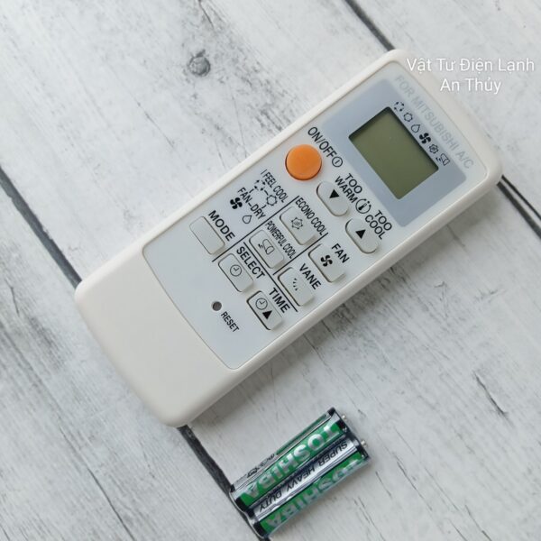 Remote Máy Lạnh MITSUBISHI Viền Trắng INVER - Tặng Kèm Pin Hàng Hãng