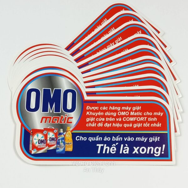 Combo 10 tem dán máy giặt OMO