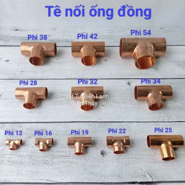 Cút tê hàn nối ống đồng phi 34, 38, 42, 54