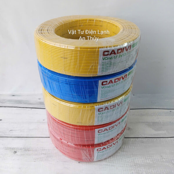 Dây điện đôi mềm Cadivi 2x0,5mm, 2x0,75mm, 2x1,0mm, 2x1,5mm, 2x2,5mm cuộn dài 100 mét