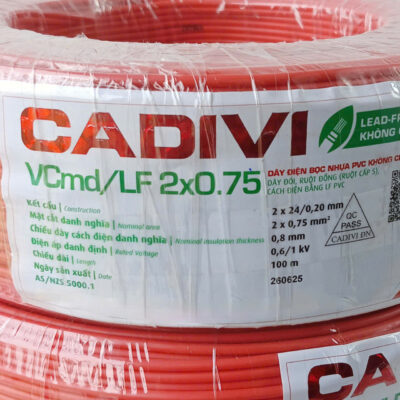Dây điện đôi mềm Cadivi 2 x 0.75 cuộn dài 100 mét