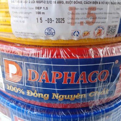 Dây điện đôi mềm DAPHACO 2x1.5mm, 2x2,5mm cuộn dài 100 mét