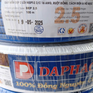 Dây điện đôi mềm DAPHACO 2x1.5mm, 2x2,5mm cuộn dài 100 mét