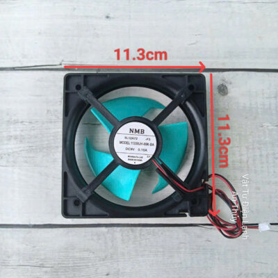 Quạt tủ lạnh Panasonic 9V 2 dây kích thước 11.3cm x 11.3cm cánh xanh (NMB)