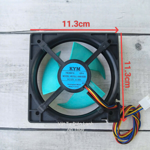 Quạt tủ lạnh Panasonic 12V 4 dây kích thước 11.3cm x 11.3cm (KYM)