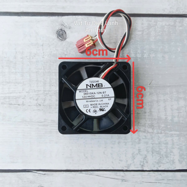 Quạt giải nhiệt máy giặt Panasonic 12V 3 dây kích thước 6cm x 6cm (NMB)
