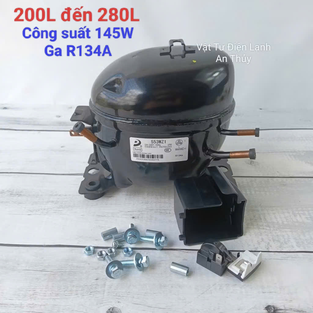 Block tủ lạnh S53WZ1 từ 200L đến 280L công suất 145W - Gas R134A Block tủ lạnh S53WZ1 từ 200L đến 280L công suất 145W - Gas R134A
