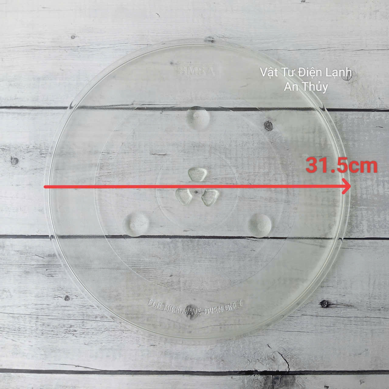Đĩa thuỷ tinh lò vi sóng đường kính 31.5cm có vấu Đĩa thuỷ tinh lò vi sóng đường kính 31.5cm có vấu